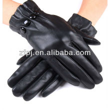 black fashion dresses women fake leather winter warm gloves
